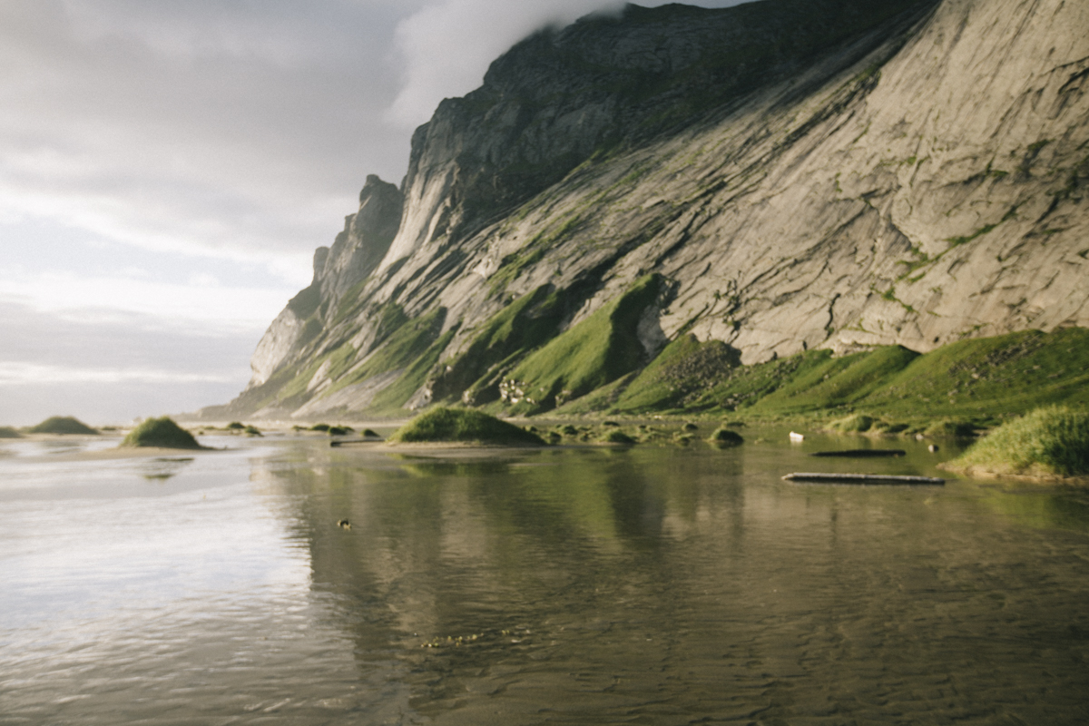 Bunes beach au coucher du soleil, Lofotens Norvège Bunes beach Lofotens