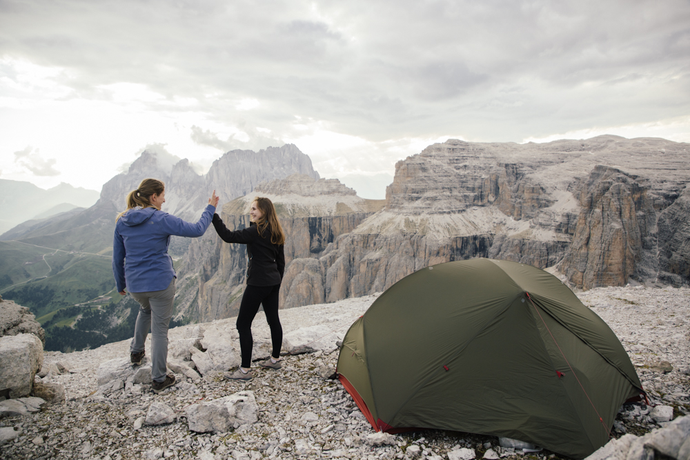 Bivouac au sommet de Passo Pordoï