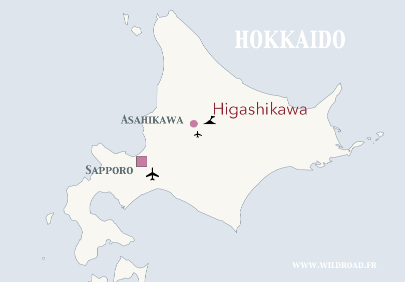 Higashikawa hokkaido map carte
