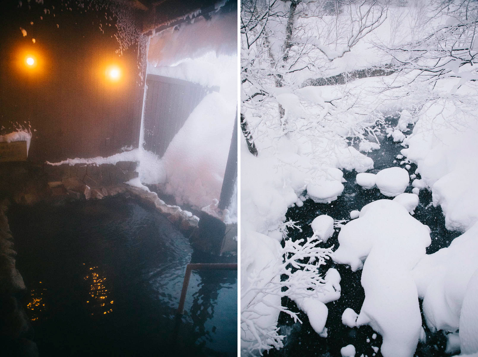Onsen asahidake neige hiver higashikawa hokkaido japon