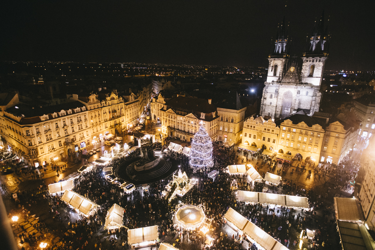Tour de l'horloge astronomique prague noël