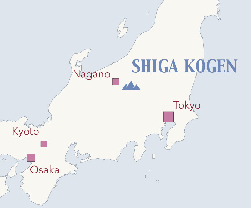 Shiga kogen map nagano japan