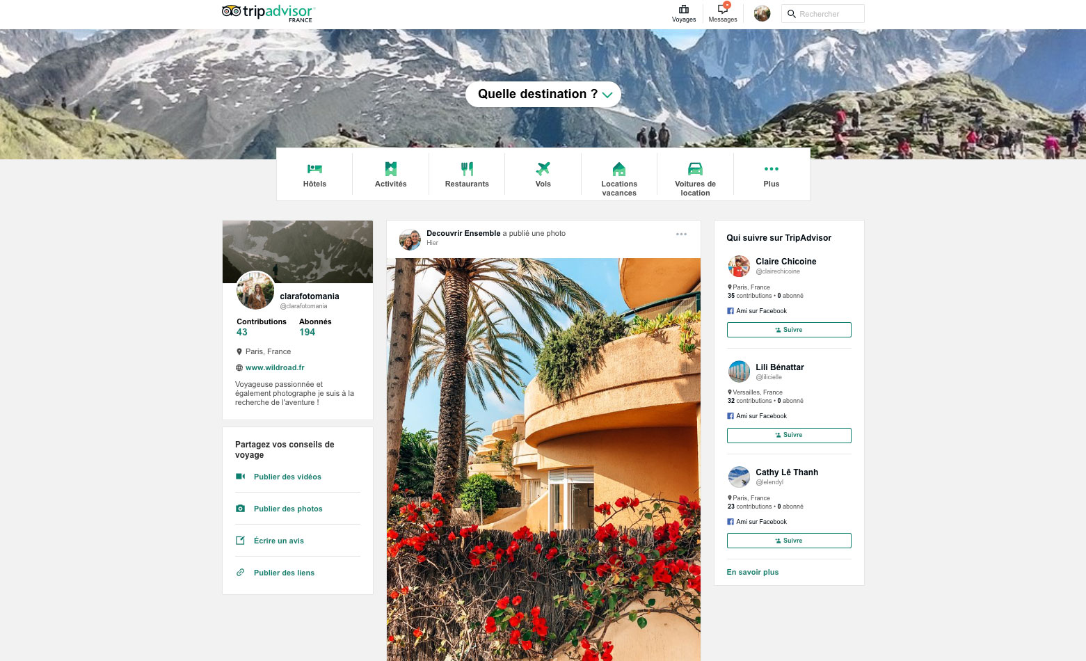 Fil d'actualité Tripadvisor Travel Feed