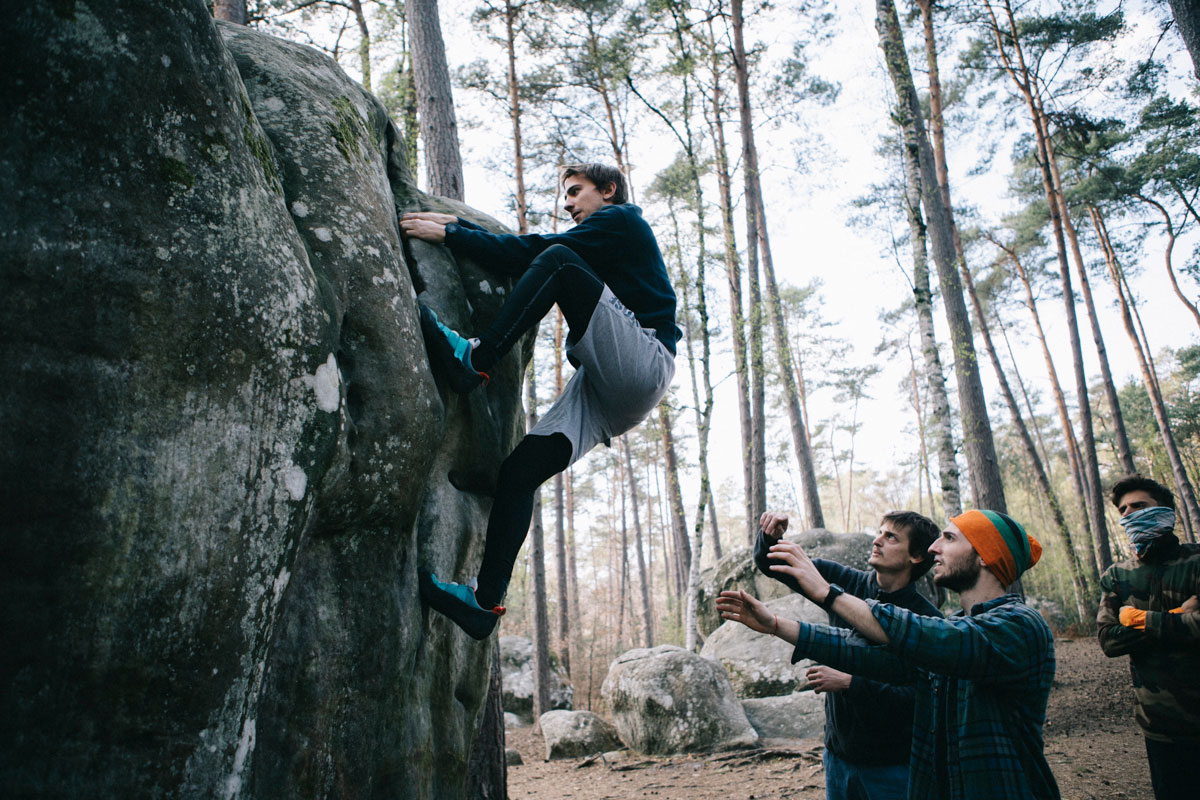 Session escalade forêt de Fontainebleau