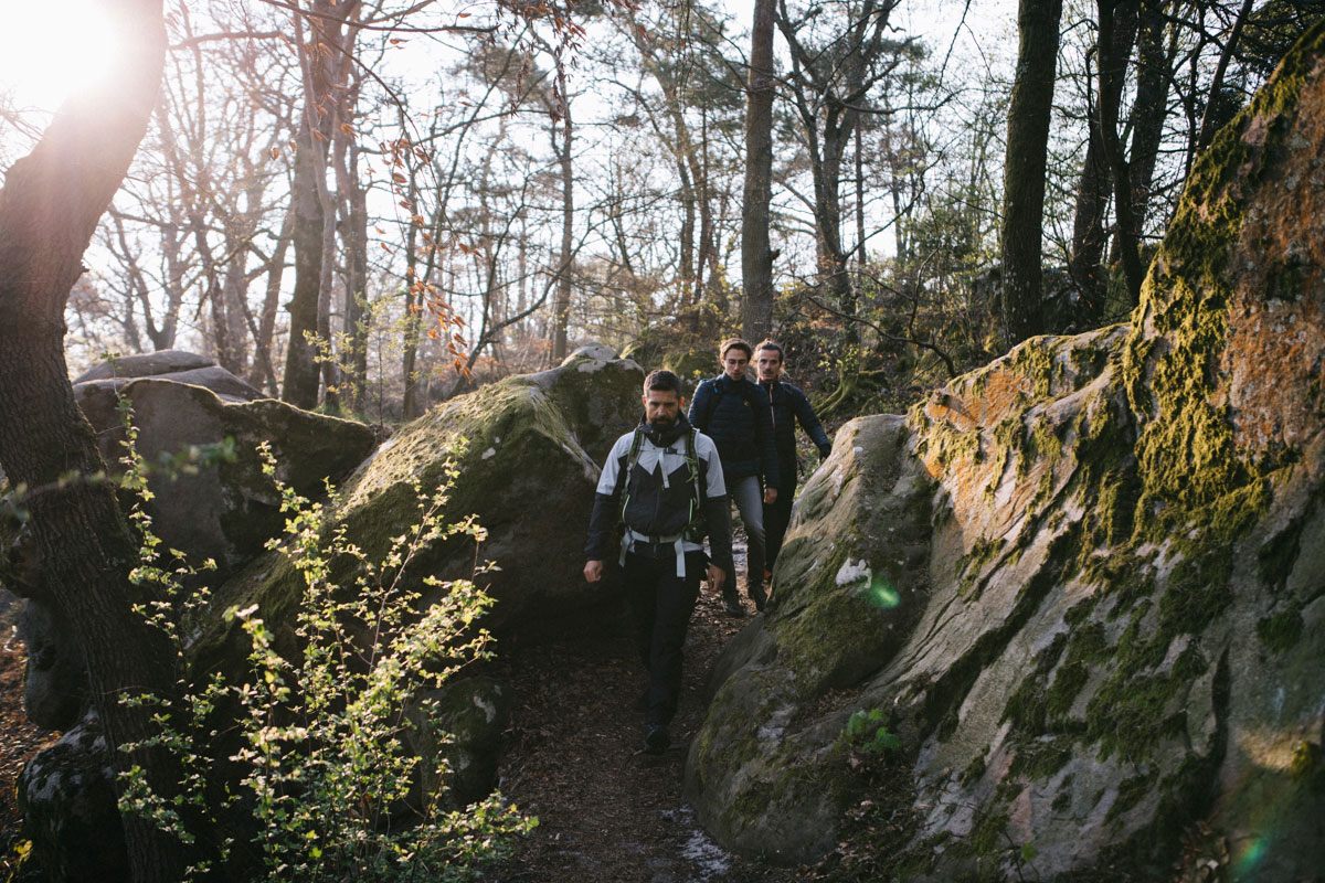 Début de la randonnée, itinéraire transbleausarde forêt de fontainebleau