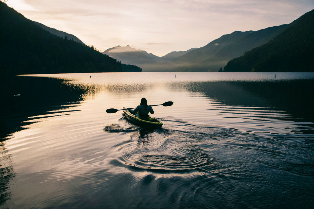 Kayak sur le lac Crescent