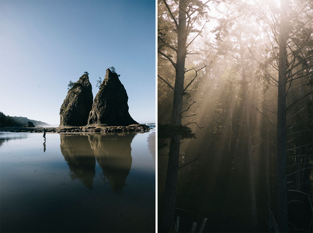 Matinée sur Rialto beach sur la péninsule Olympique dans l'État de Washington