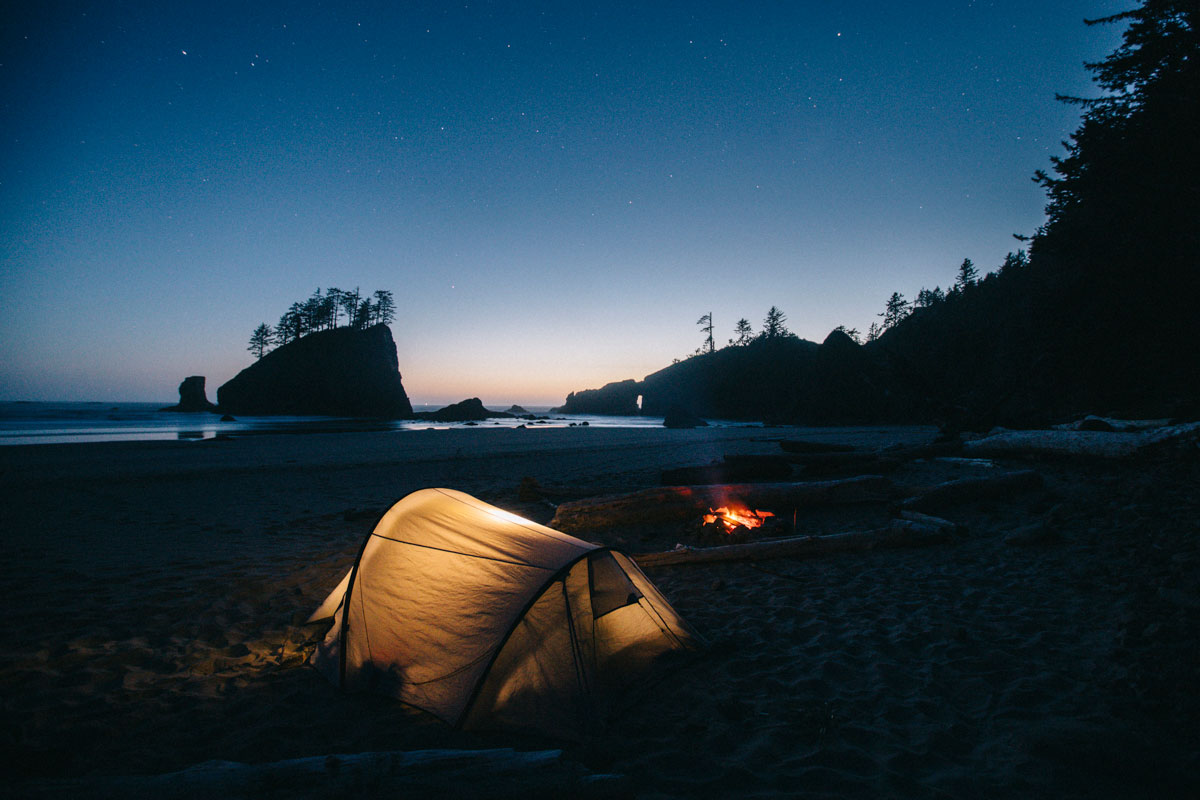 Camping sur la plage de Second beach