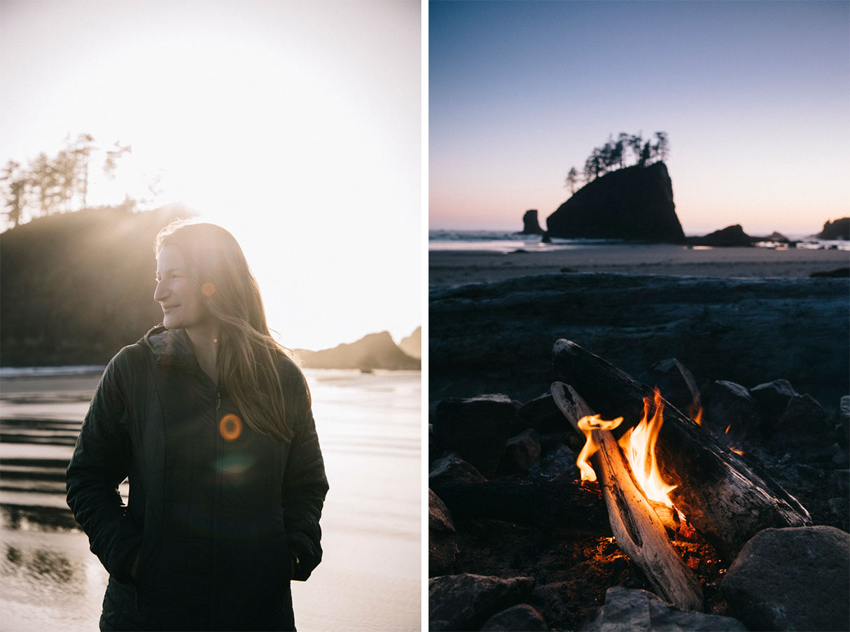 Portrait de moi et firecamp sur second beach