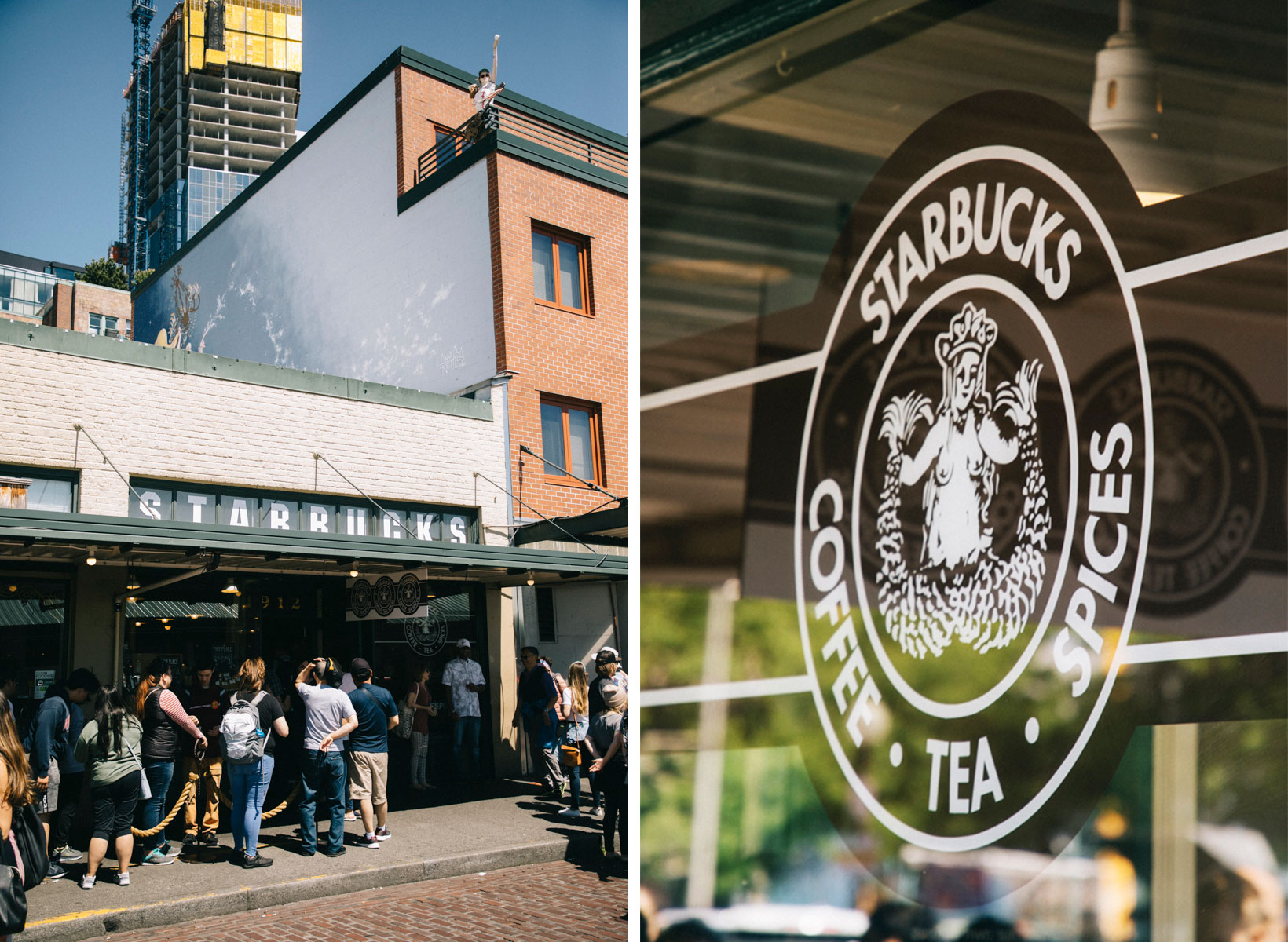 buckLe premier Starbuck de l'Histoire à Seattle dans le quartier de pike place market