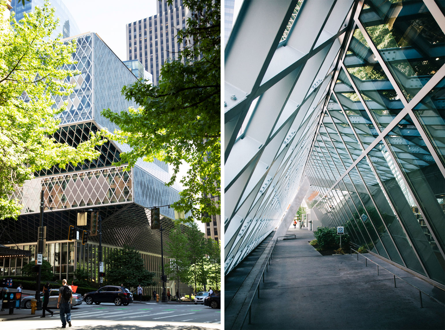 Seattle public library dans le centre ville architecture de verre