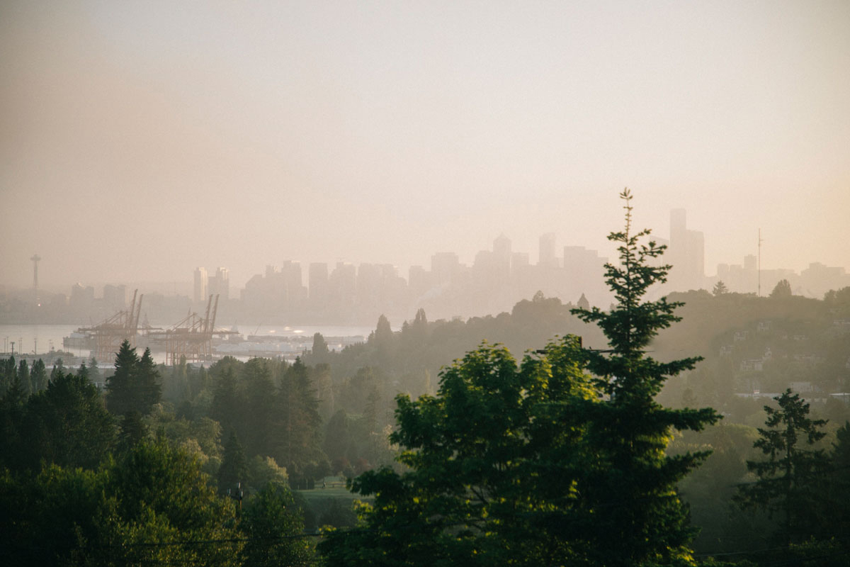 Vue sur Seattle depuis notre Airbnb