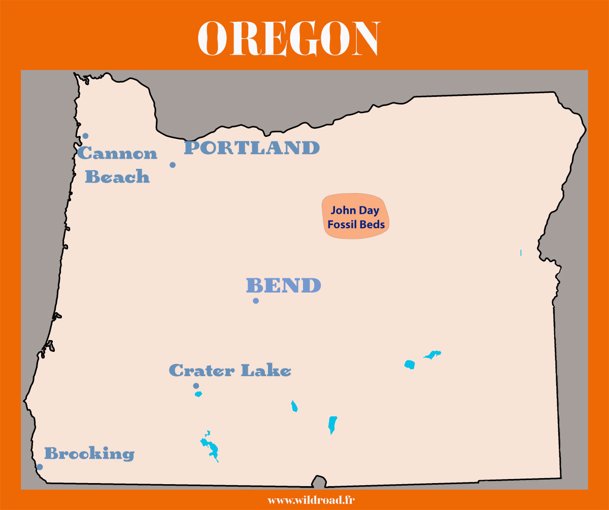 Carte John day Fossil beds Oregon
