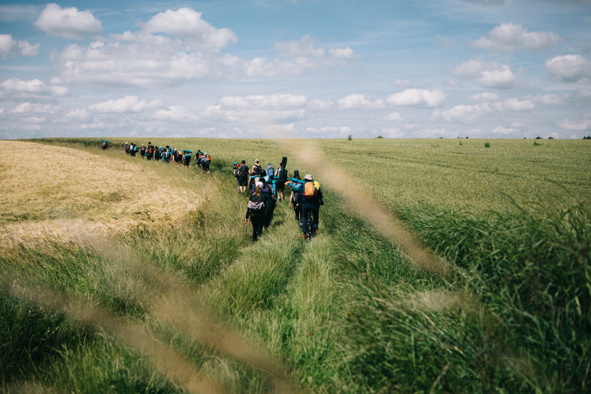 le sentier dans les champs à notre arrivée vers Houdan 