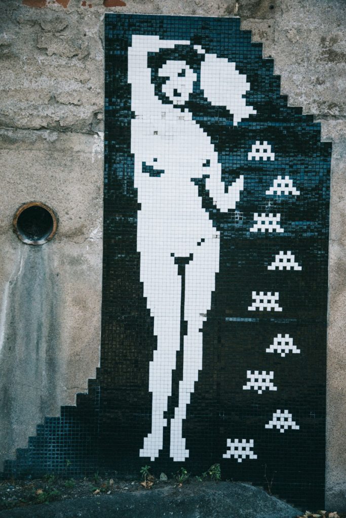 street art space Invaders la source de Ingres. crédit photo : Clara FERRAND - blog Wildroad