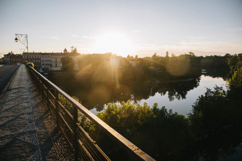 le pont vieux et le Tarn au coucher du soleil
