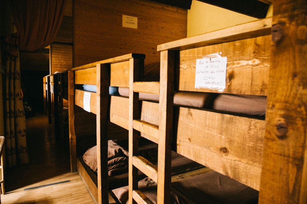 le dortoir du refuge des mouterres