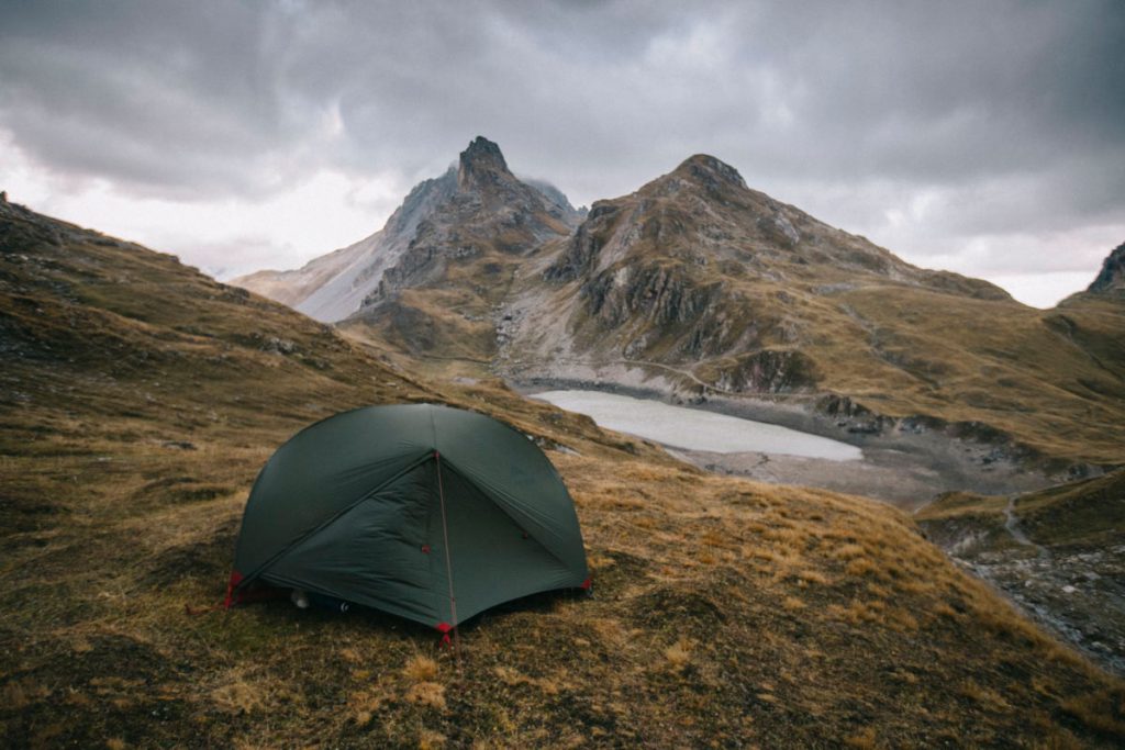 notre spot de bivouac au lac des Cerces