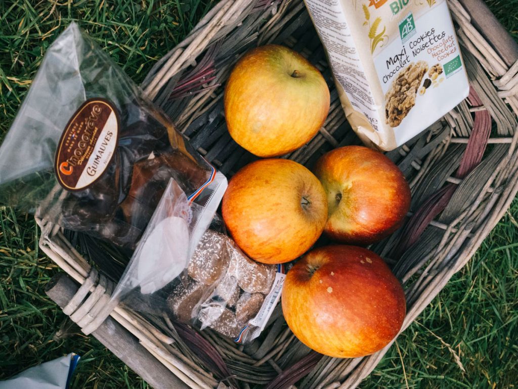 panier repas à partir des produits du marché des producteurs