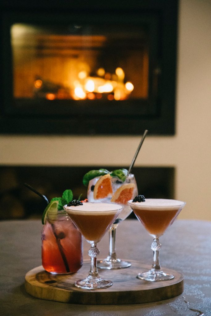 les cocktail du restaurant de Finn Lough resort