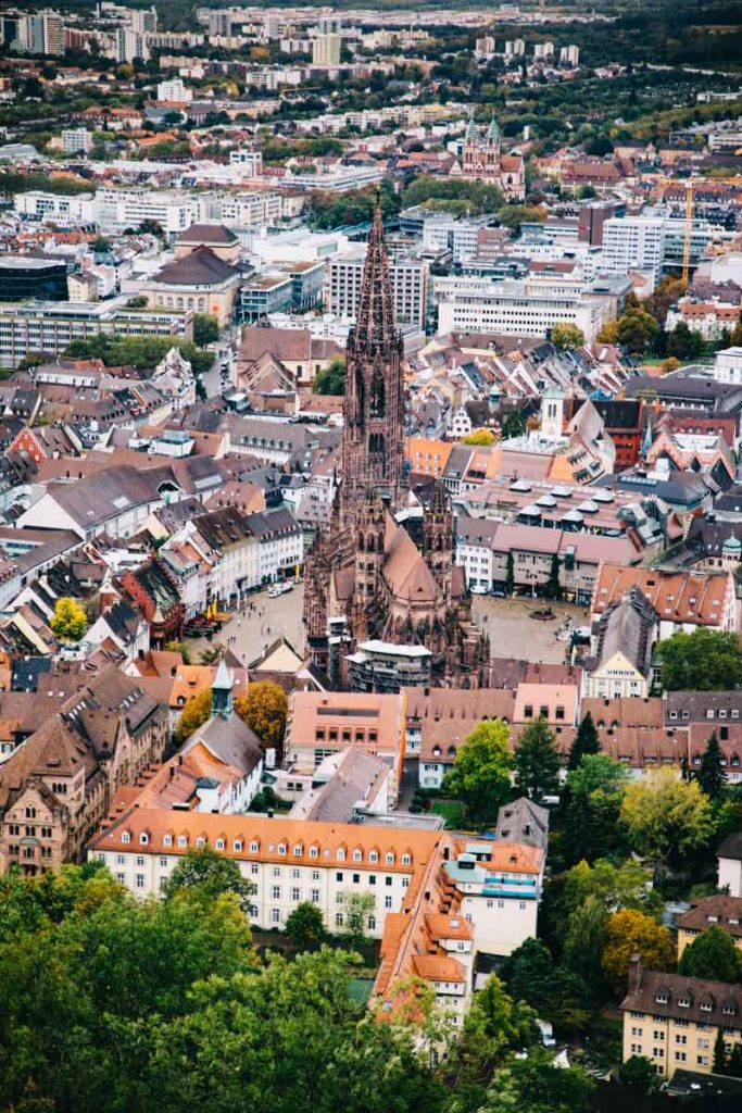 point de vue sur fribourg depuis le Schlossberg