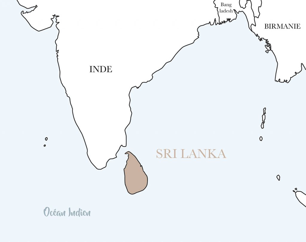 où se trouve le Sri Lanka : entre l'inde et l'océan indien