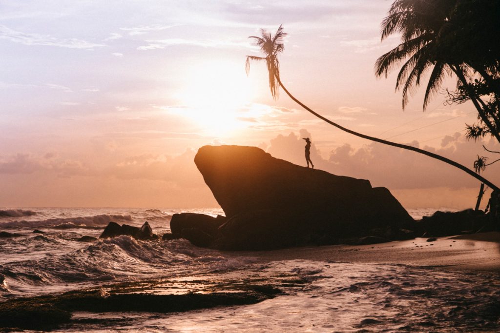 la photo la plus instagrammable du sri lanka sur la plage de Delawella