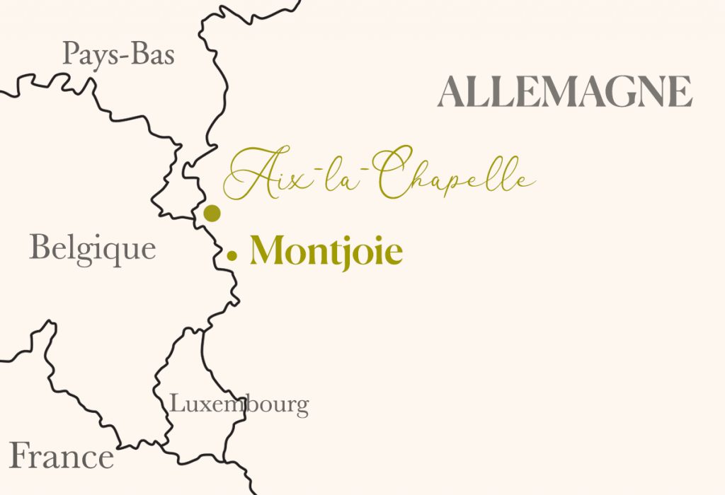 carte pour situer Aix-la-Chapelle et Montjoie