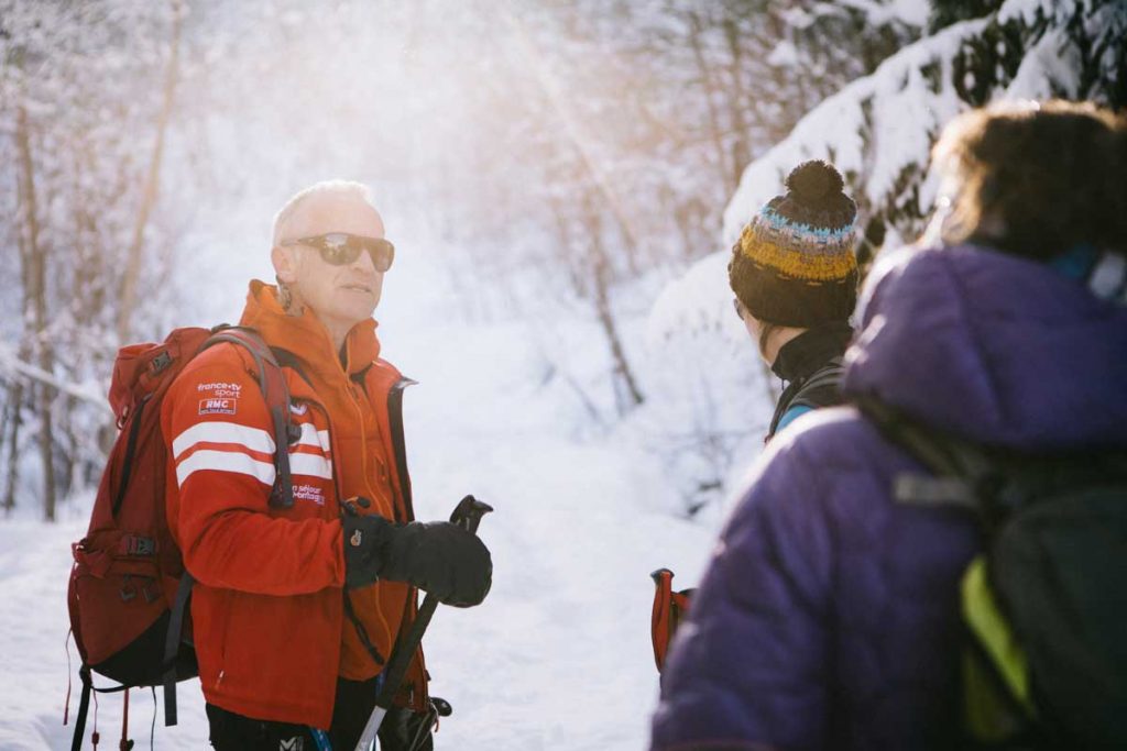 Jean-Marie notre guide de l'ESF du Corbier pour la sortie en Raquette jusqu'au col d'Arves