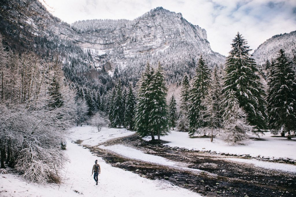 le paysage du Corque de Saint-même sous la neige