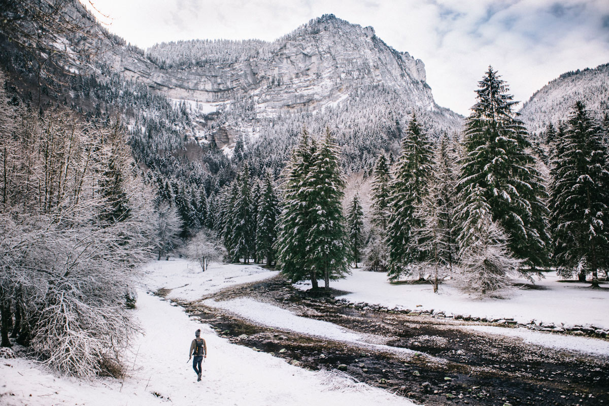le paysage du Corque de Saint-même sous la neige