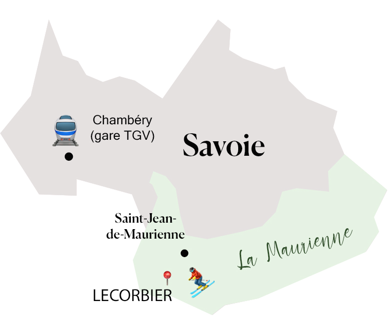 carte de la station de ski Corbier