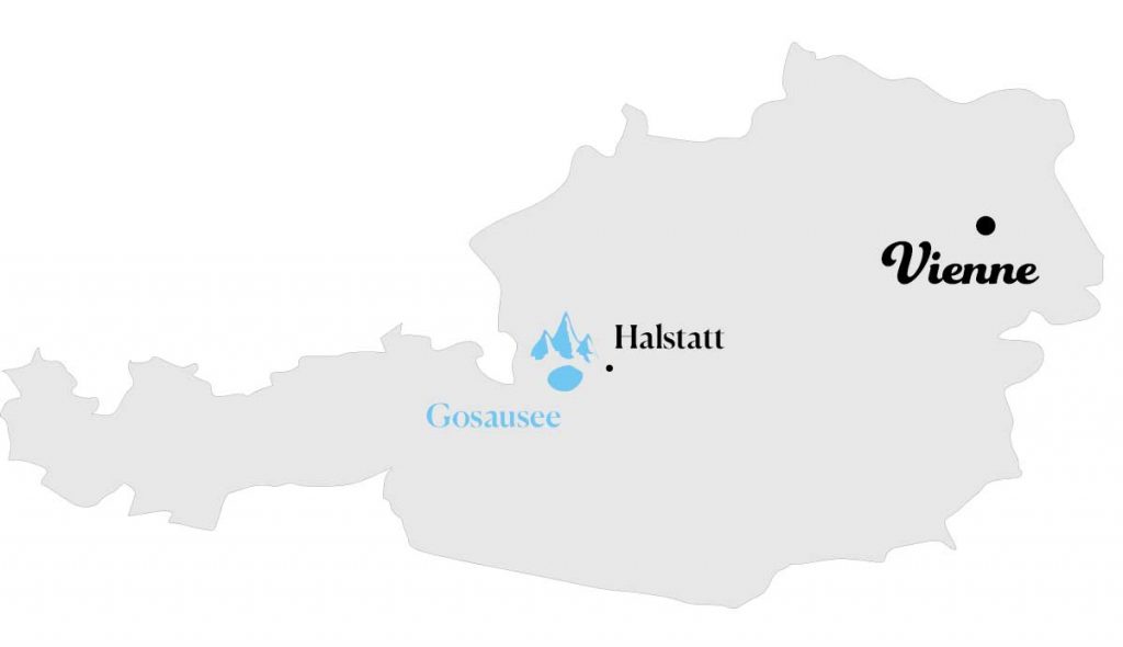 Carte localisation du lac Gosausee en Autriche