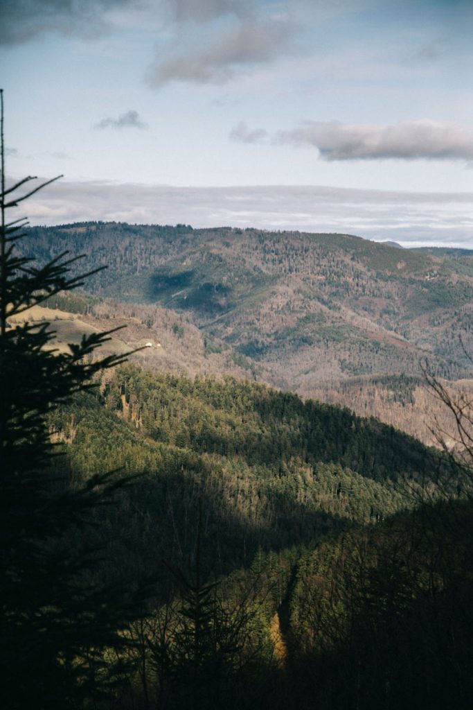 panorama sur le val d'argent depuis le sentier qui mène au juste de l'étoile
