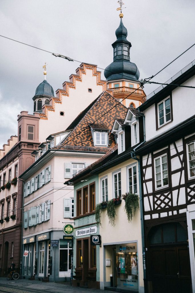 les maisons à colombages dans le quartier médiéval de Durlach à Karlsruhe