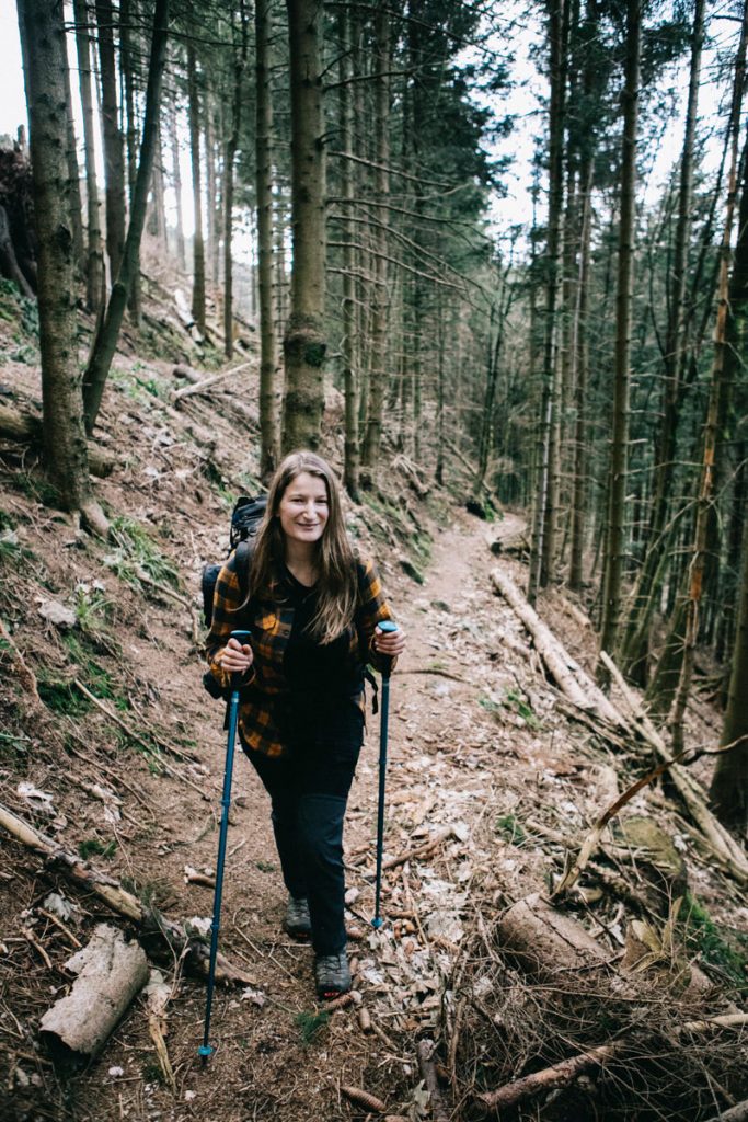 le sentier de randonnée vers le petit Brézouard dans les forêts vosgiennes