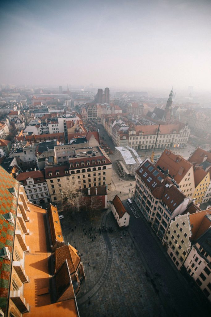 Panorama sur la ville de Wroclaw depuis la tour de Saint-Elisabeth