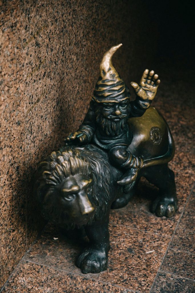 le lion et le lutin de Wroclaw