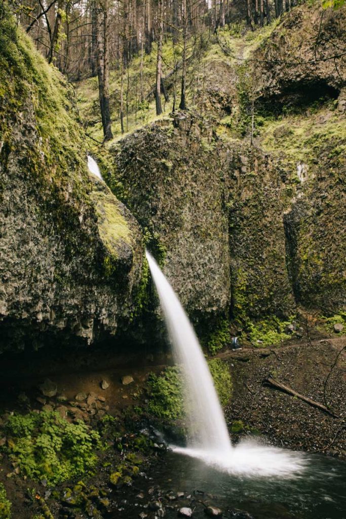 La randonnée de horsetail fall sur la route historique de columbia river gorge en Oregon. crédit photo : Clara Ferrand