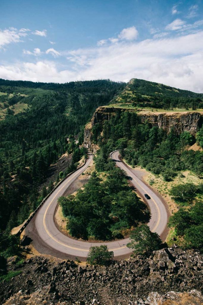 La route historique de rowenta c'est sur le highway 30 à columbia river gorge. crédit photo : Clara Ferrand - Wildroad