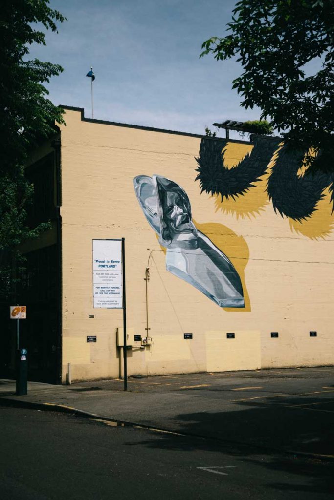 Street art pendant une visite de la ville de Portland. crédit photo : Clara Ferrand