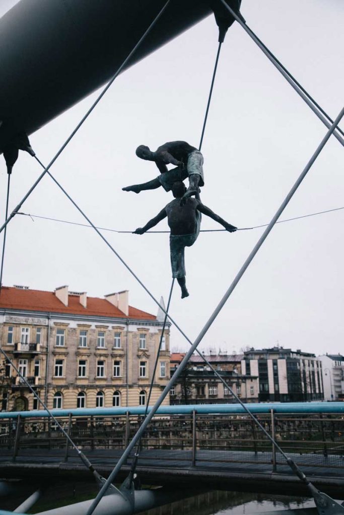 Le pont des danseurs qui relie Kazimierz à Podgroz le ghetto juif. credit photo : Clara Ferrand - blog Wildroad