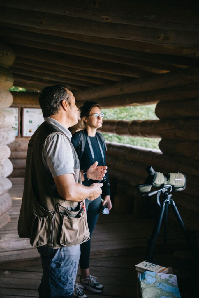 Observer les oiseaux avec un guide naturaliste dans le parc naturel régional de la forêt d'Orient. crédit photo : Clara Ferrand - blog Wildroad