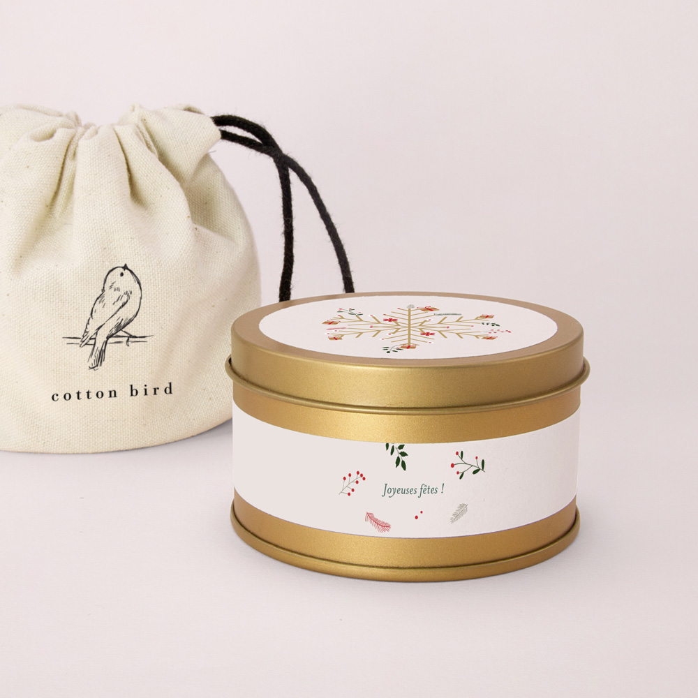 Cadeau de noël bougie non toxique Cotton bird