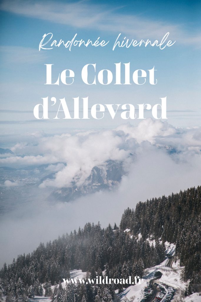 Randonnée raquette au Collet d'Allevard. Le sentier de la crête de l'évêque et son panorama sur le massif de Belledonnes. crédit photo : Clara Ferrand - blog WIildroad. #belledonnes #randonnéeraquette #hiver #alpes #colletdallevard #isère