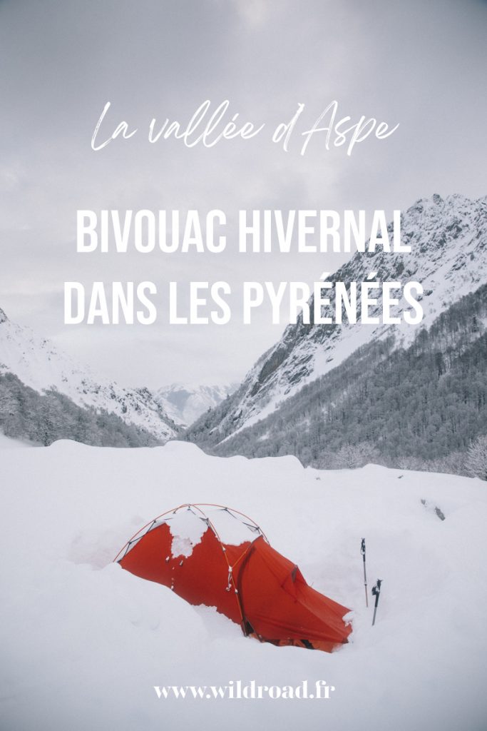 Bivouac hivernal dans les Pyrénées. Mon récit de la randonnée raquette des cabanes d'Ansabère dans la vallée d'Aspe. crédit photo : Clara Ferrand - blog Wildroad #pyrénées #cabanesansabère #aiguillesansabère #bearn #nouvelleaquitaine #ranodnnee #hiver #france #weekend