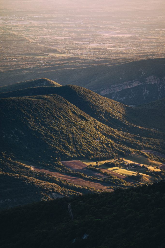 Les champs de lavandes depuis la montagne de la Lance. crédit photo : Clara Ferrand - blog Wildroad