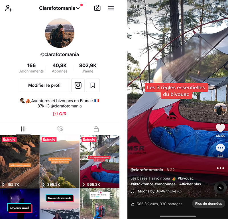 Ouvrir un compte tiktok avec Clarafotomania