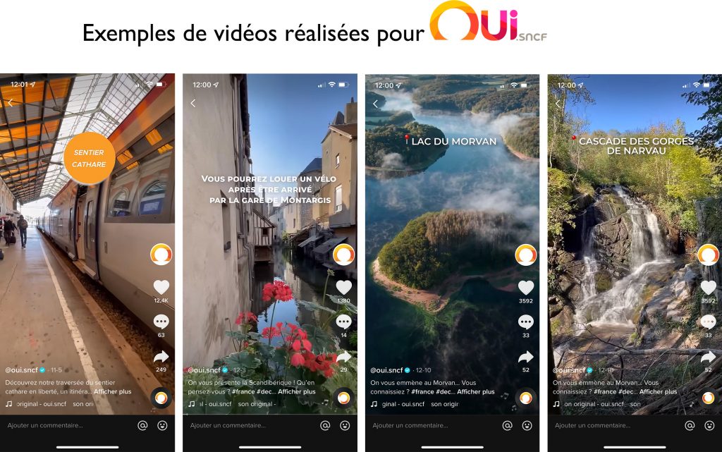 création de contenu tiktok pour Oui SNCF