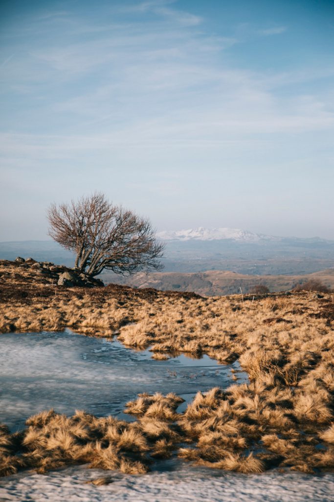 paysage hivernal sur le massif des monts Dore depuis le plateau de Trizac. crédit photo : Clara Ferrand - blog Wildroad